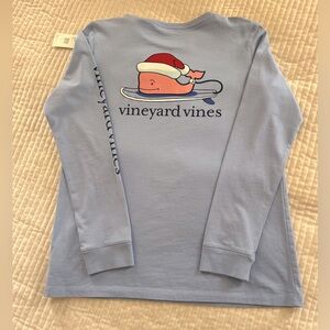 NWT Vineyard Vines Christmas Whale Long Sleeve Tee Size Youth XL(16)